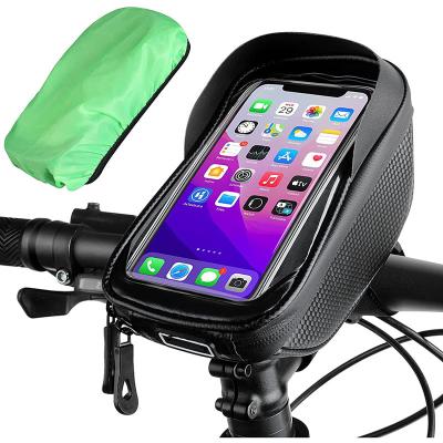 China Bicycle Phone Mount Bag With Rain Cover Amazon Style New Bicycle Phone Mount Bag With Rain Cover Bike Phone Holder Case Waterproof Bag for sale