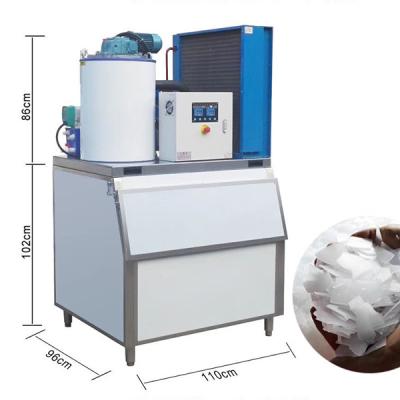 China Hotels factory direct seawater flake ice machine 1 ton 1000kg per day vaporizer flake ice machine for sale