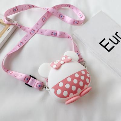 China Fashion mini cartoon mouse small children bag shoulder bag girl silicone baby cartoon coin purse - body handbag for sale