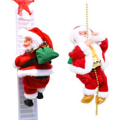 China Electric Ladder Climb Chirstmas Decor Santa Claus Decoration Christmas Tree Hanging Ornaments Party Kids Gifts for sale