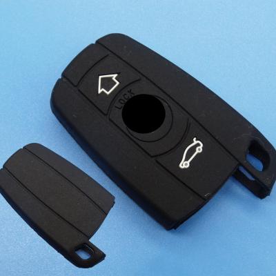 China Protect Key Silicone Car Key Cover Bag Holder Replacement For BMW 2 Buttons Smart Key Protecting In Black for sale