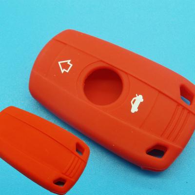 China Protect Key Silicone Car Key Cover Bag Holder Replacement for BMW Smart Key 2 Buttons Protector in Orange for sale