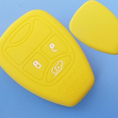 China Protect Silicone Key Car Key Case For Chrysler Remote Key Protector In Yellow for sale