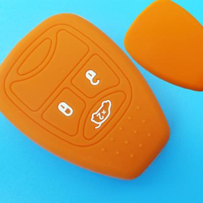 China Protect Key Silicone Rubber Case Skin Cover Remote Key FOB Protector In Orange for sale