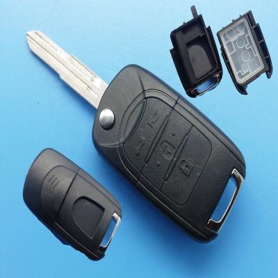 China ABS+Metal Replacement Car Key Case 4 Buttons Auto Remote Flip Folding Car Key Shell For Baojun 630 730 560 310 for sale