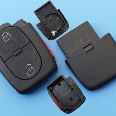 China Replace 2+1 Buttons Car Key Blank Case Cover CR2032 Battery Holder For A-udi A2 A3 A4 A6 Panic Replacement for sale