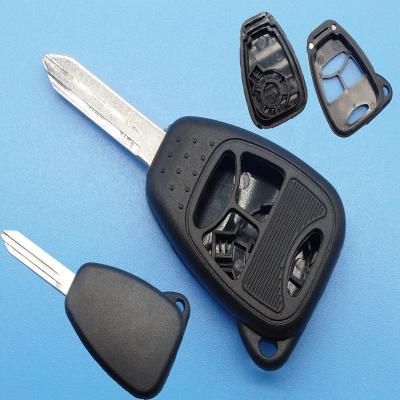 China ABS+Metal Replacement 3+1 Remote Key Buttons Shell Housing Case For Dodge Chrysler Jeep Without Protection Without Small Logo Button Model for sale