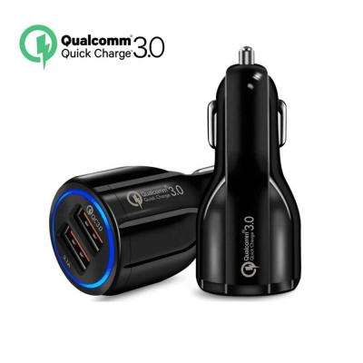 China Mobile Phone Tablet MP3 GPS Phone Chargers Universal Quick Charging QC 3.0 USB Car Charger Dual Port Adapter for sale