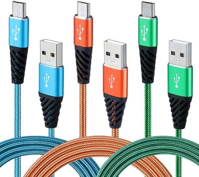 China Data Transmission 1m/3ft High Speed ​​Charger Tie Down Micro USB Colorful Nylon Braided Cable To Micro USB Android Phones for sale