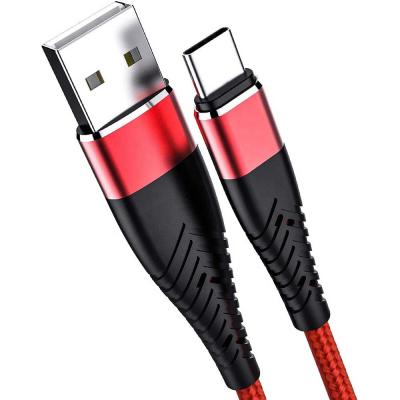 China Data Tansfer and Fast Charging Type C Data Cable 3A High Quality Nylon Armor USB C Cord Fast Charging Braided Phone Charger Cable for sale