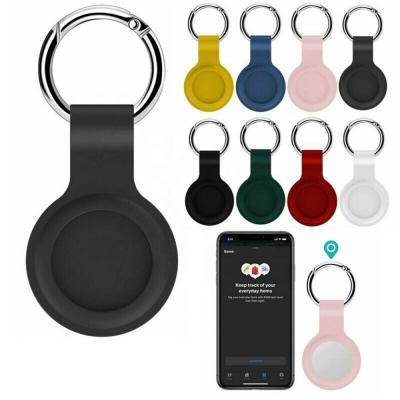 China Portable Wireless Ring Clip Holder Case For Apple Airtags Anti-fall Tracker Silicone Air Tag Case Cover Key Chain Key Case For Airtag for sale