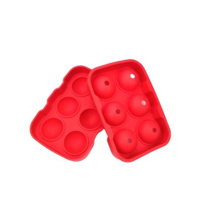 China Stocked Rubber Mold Tray Silicone Ice Mold Custom Made 6 Cavities Ball Food Grade for sale