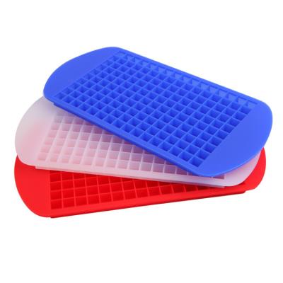 China Stocked Custom Food Grade Silicone Rectangle Cube Mold Ice Tray 160 Grids for sale