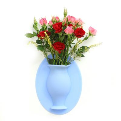 China Eco - Friendly Self Adhesive Wall Mount Vase Sticker For Decoration Silicone Vase for sale