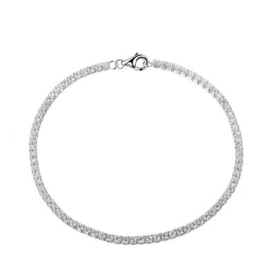 China TRENDY Gold or Rhodium Plated Sterling Silver Diamond-Cut Rope Chain Link Bracelet for sale