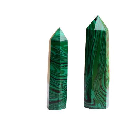 China Natural decoration malachite tower, six prism ornaments, manufacturers direct sales for sale