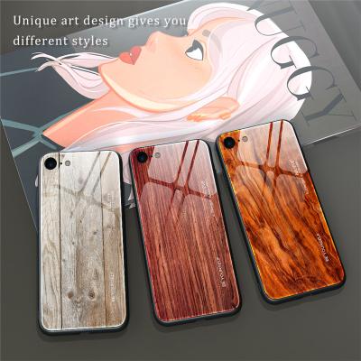 China Wood Grain Case Cover For Apple iPhone 11 12 Max Pro Mini 2020 New Grain Tempered Glass Wood Phone Case For iPhone 11 12 Pro 7 8 6 Max Plus X XS XR for sale