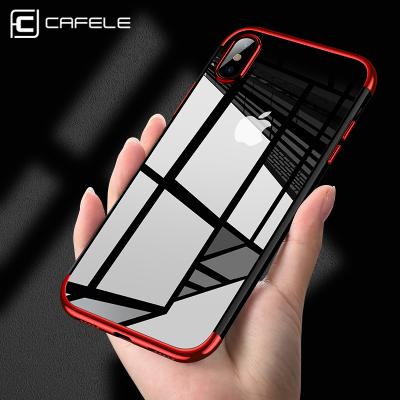 China For iPhone X Case Fashion CAFELE TPU Plating Mobile Phone Transparent Soft Back Shell For iPhone X Silicone Case for sale