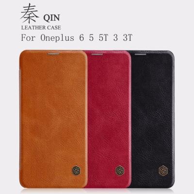 China Nillkin Case For Oneplus 6 Protective Flip Cover For Oneplus 5 5T Wallet Bag Nillkin QIN Leather Case Card Pocket 6 5 5T for sale