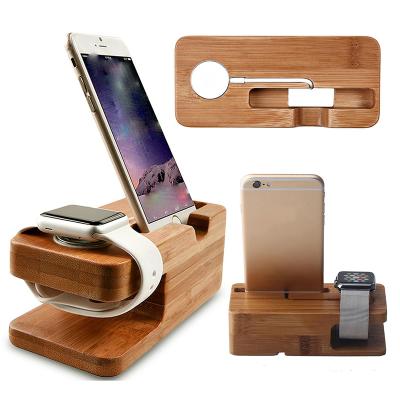 China For Apple Watch Stand Factory Price Charger Charging Bamboo Wooden Station For Apple Watch Dock Stand Charging Stand for sale