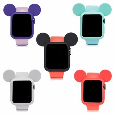 China For Apple Watch Case 42mm Cartoon Watch Protector Mouse Ears Soft Silicone Cover 38mm Cute For Apple Watch 42mm/38mm Case for sale