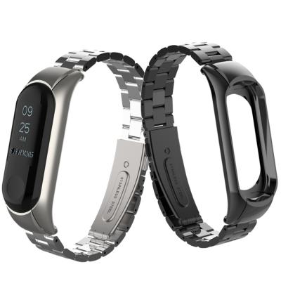 China Stainless Steel For MI Band 5 New Metal Stainless Steel 4 3 2020 For Xiaomi MI Band 5 4 Compatible Strap 3 Strap Global Version Wristband for sale