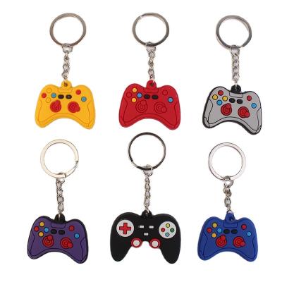 China Promotional Gift PVC Cartoon Key Chains 3D DIY Key Chains Rubber Keychains PS4 Keychains Gamepad for sale