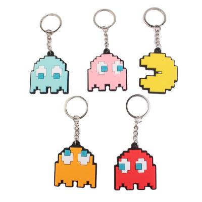 China Wholesale hot rubber PAC MAN keychain PVC game fashion decoration promotion gift bag key chain decoration 2D kids gifts for souvenir for sale