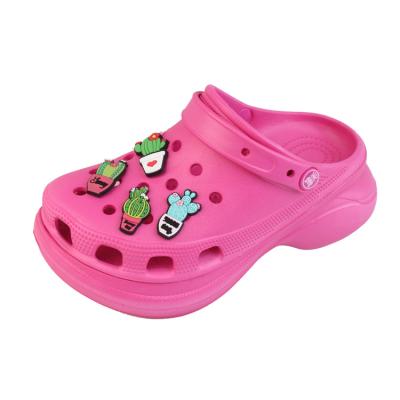 China New Sweet Charm Design Shoe Buckle Party Gift PVC Cactus Potted Croc Shoe Decoration Accessories For Shoes for sale