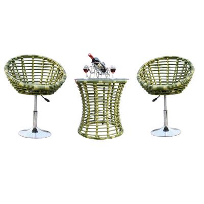 China Factory Supply Modern Rattan Hand-making Wicker Chairs Small Design Outdoor Garden Furniture Set for sale