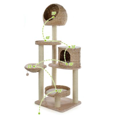 China New sisal Cat Toys Cat Climbing Rack Nest Cat viable daily necessities of the tree one large for sale