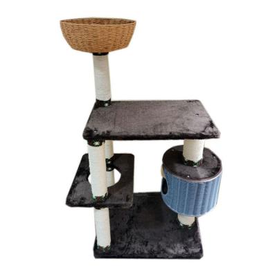 China Viable Hot Selling Cat Jumping Platform Climbing Frame Integrated Tower Toy Cat Tree Nest for sale