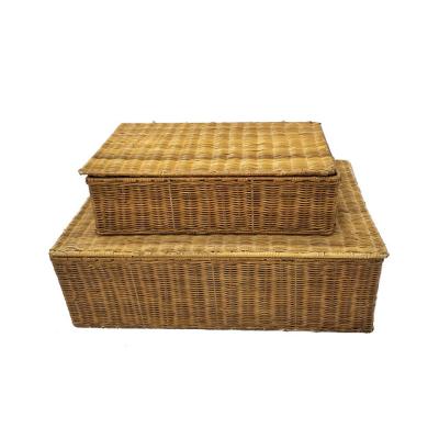 China Viable New Style Outdoor Handmade Natural Rattan Picnic Fruit Set Of Basket Storage Basket for sale