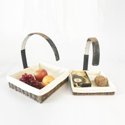 China Sustainable Home Essential Half Basket Handmade Picnic Hotel Cane Basket Fruit Bread Storage Basket for sale