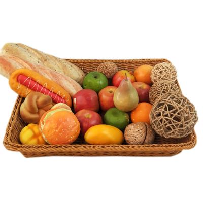 China Eco - Friendly Rattan Tray For Hotel Restaurant Upscale Bakery Rattan Square Tray for sale