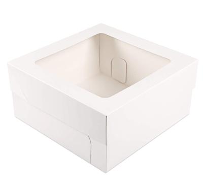 China Recyclable Bakery Cake Packaging Box With Small Window Brown Kraft Paper Box for sale