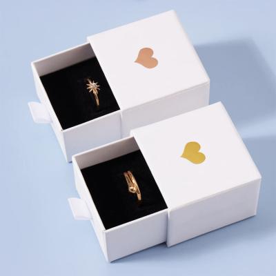 China Biodegradable Customized Printed Ring Cardboard Jewelry Box Lip Gloss Paper Drawer Packaging Gift Box for sale