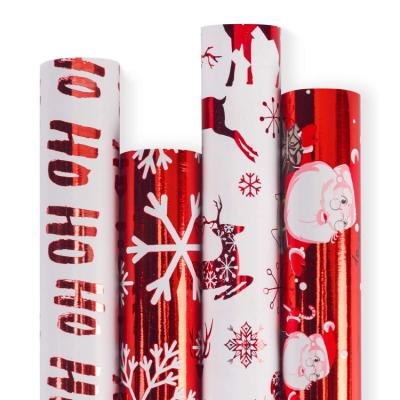 China New Handmade Design Custom Colorful Christmas Gift Wrapping Paper Roll For Birthday Party for sale