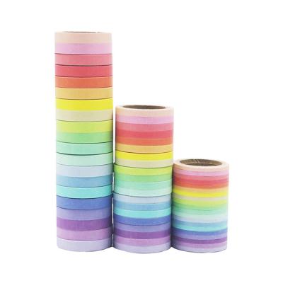 China DIY Adhesive Tape Solid Colors Heat Resistant Decorative Washi Custom Masking Tape Set for sale