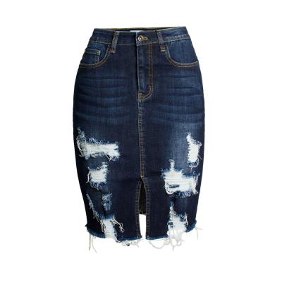 China 2021 Autumn Plus Size 3XL High Quality Denim Cotton Wrap Skirt Anti-Static For Women for sale