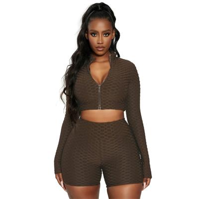 China Wholesale high quality ladies anti-pilling knitting sportswear summer polyester workout suit for sale