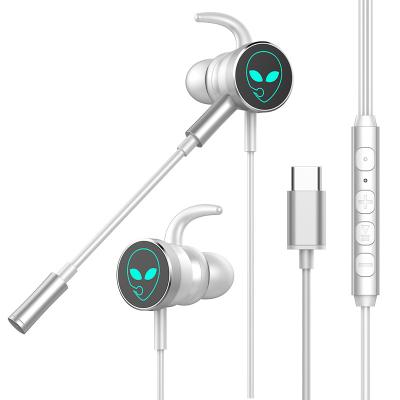 China Wholesale Quality RGB Light Comfortable Wearing Mobile Phone Headset Type C In-ear E-sports Wired Gaming Earbuds With MIC for sale