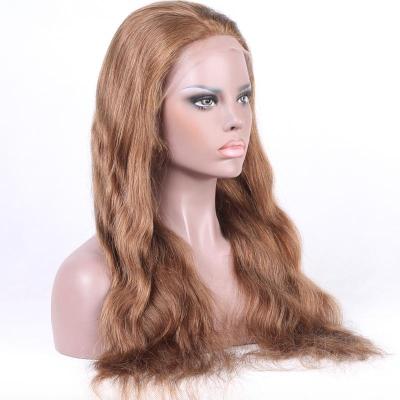 China Body Wave Full Lace Human Hair Wigs Natural Hairline Honey Blonde #27 Body Wave Brazilian Human Hair Wig For Black Women for sale