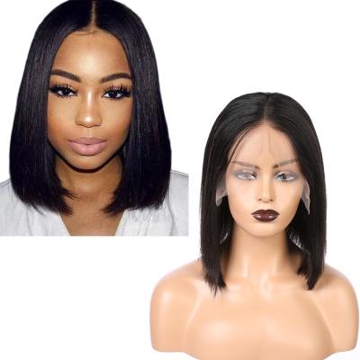 China Straight Bob Wig Human Hair Lace Front Wigs with baby Hair Straight Short Cut Bob Wig for Black Women for sale