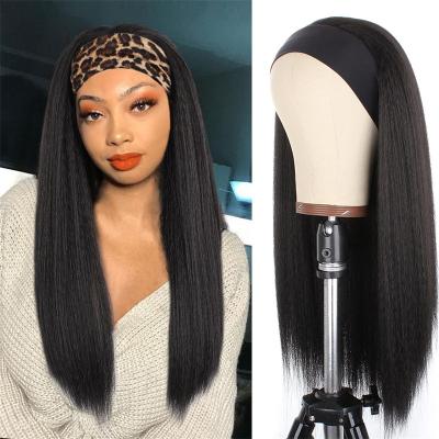 China Yaki Cheap Head band Wigs For Black Women Human Hair With Headband Attached Head Band Wigs Virgin Hair Headband Afro Deep Curly Wig for sale