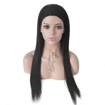 China Silky Straight Wave Wholesale Machine Made Cuticle Aligned Brazilian Human Hair Headband Wig with Silky Straight for sale