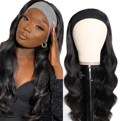 China Body Wave Cheap Head band Body Wave Human Hair Wigs for Black Women Sunny Natural Color Headband Wig no Lace Wig for sale