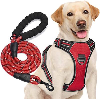 China Stocked No Pull Luxury Nylon Pet Chest Strap Adjustable Reflective Breathable Dog Harness for sale