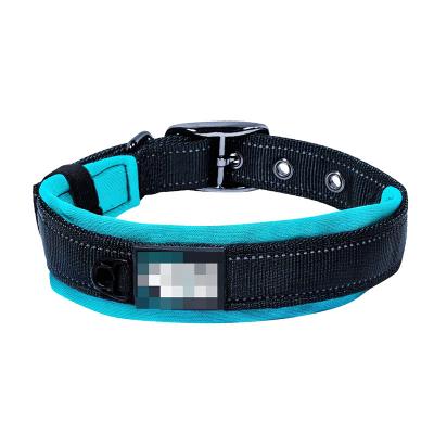 China Adjustable Dog Collar Ultra Soft Neoprene Padded Pet Padded Breathable Washable Nylon Reflective Stitching Collar Dog Collar for sale