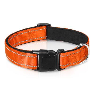 China Medium Large Dogs Collar Adjustable Soft Reflective Nylon Stocked Dog Collars Small Dog Collars for sale